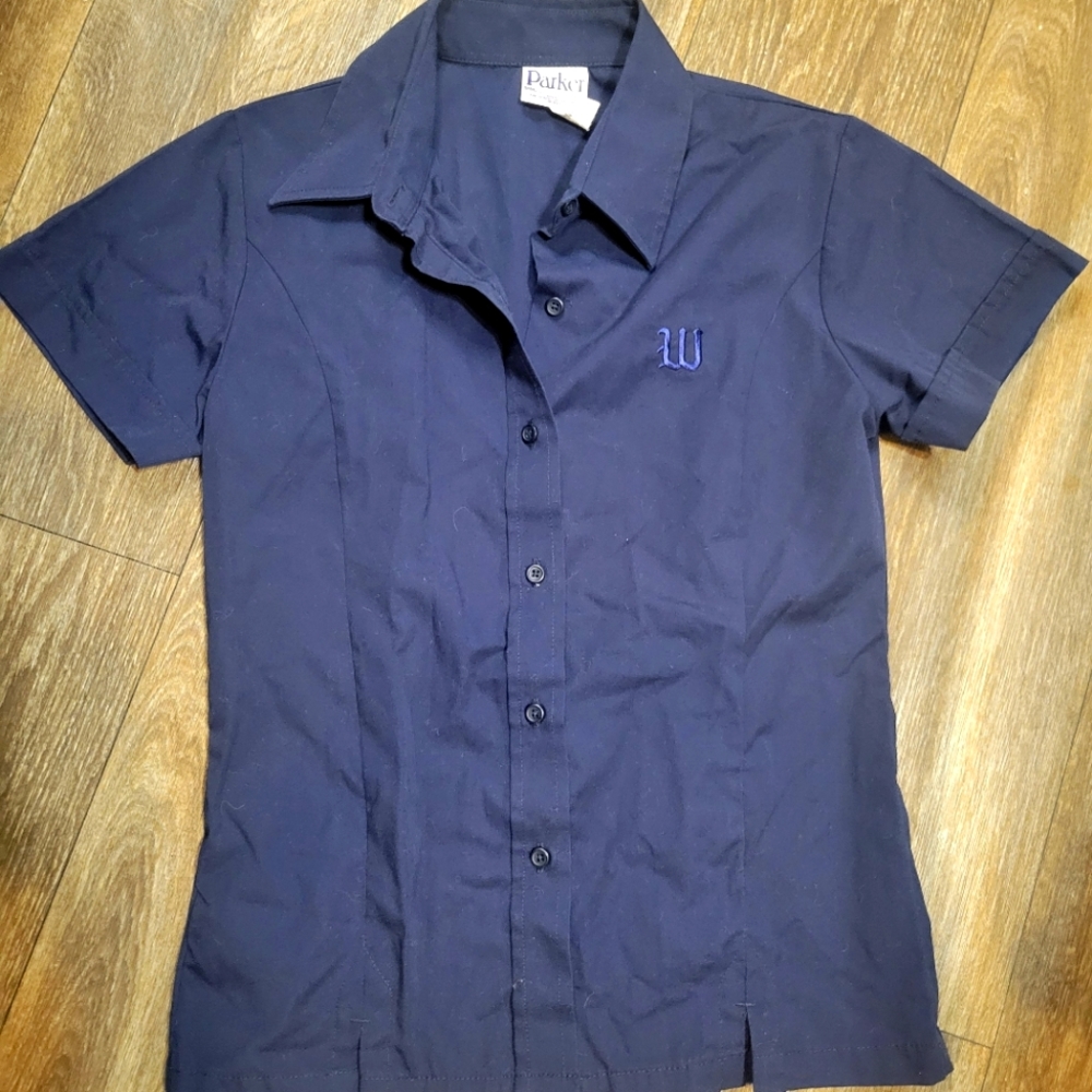 Navy button down shirt